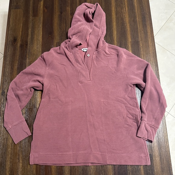 Athleta Coaster Luxe Waffle Hoodie Sweatshirt XS Tawny Rose - Picture 4 of 8